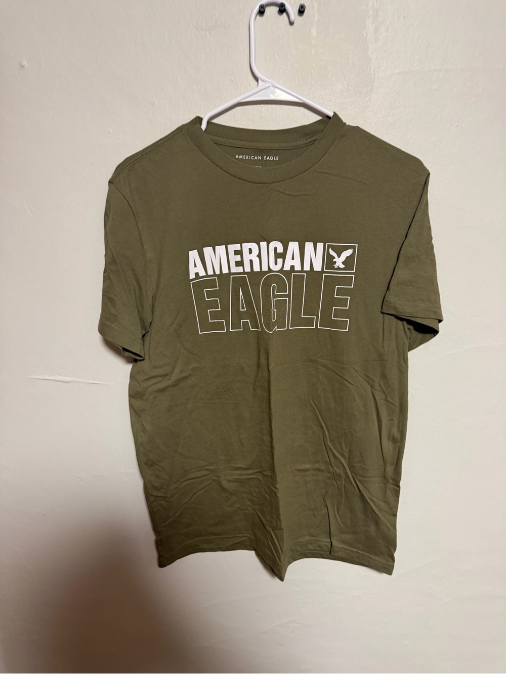 American Eagle Outfitters Olive Green Short-Sleeve Logo Tee